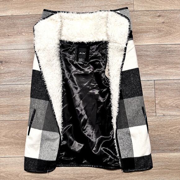 Women's Cottagecore Farmercore Wool Collar Open Front Shawl Vest Large - Picture 1 of 7